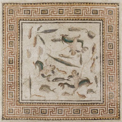 Marine Mosaic (central panel) by Unbekannt Unbekannt